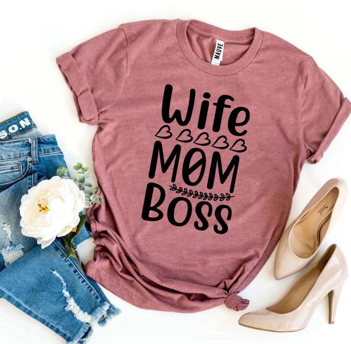 Wife Mom Boss T-shirt T-shirts Agate 