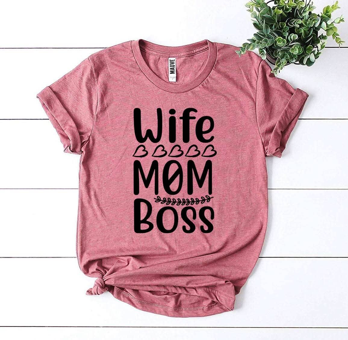 Wife Mom Boss T-shirt T-shirts Agate 