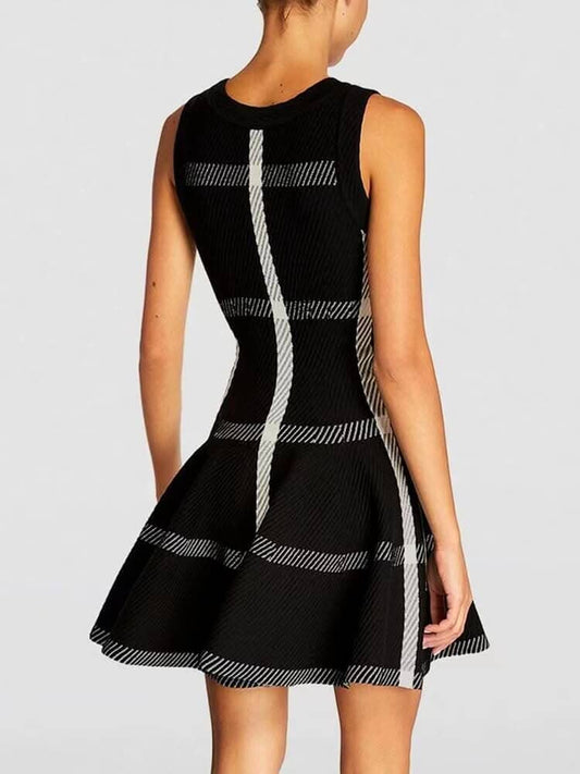 Woman Fashion Stripe Pattern Mini Dress eprolo 