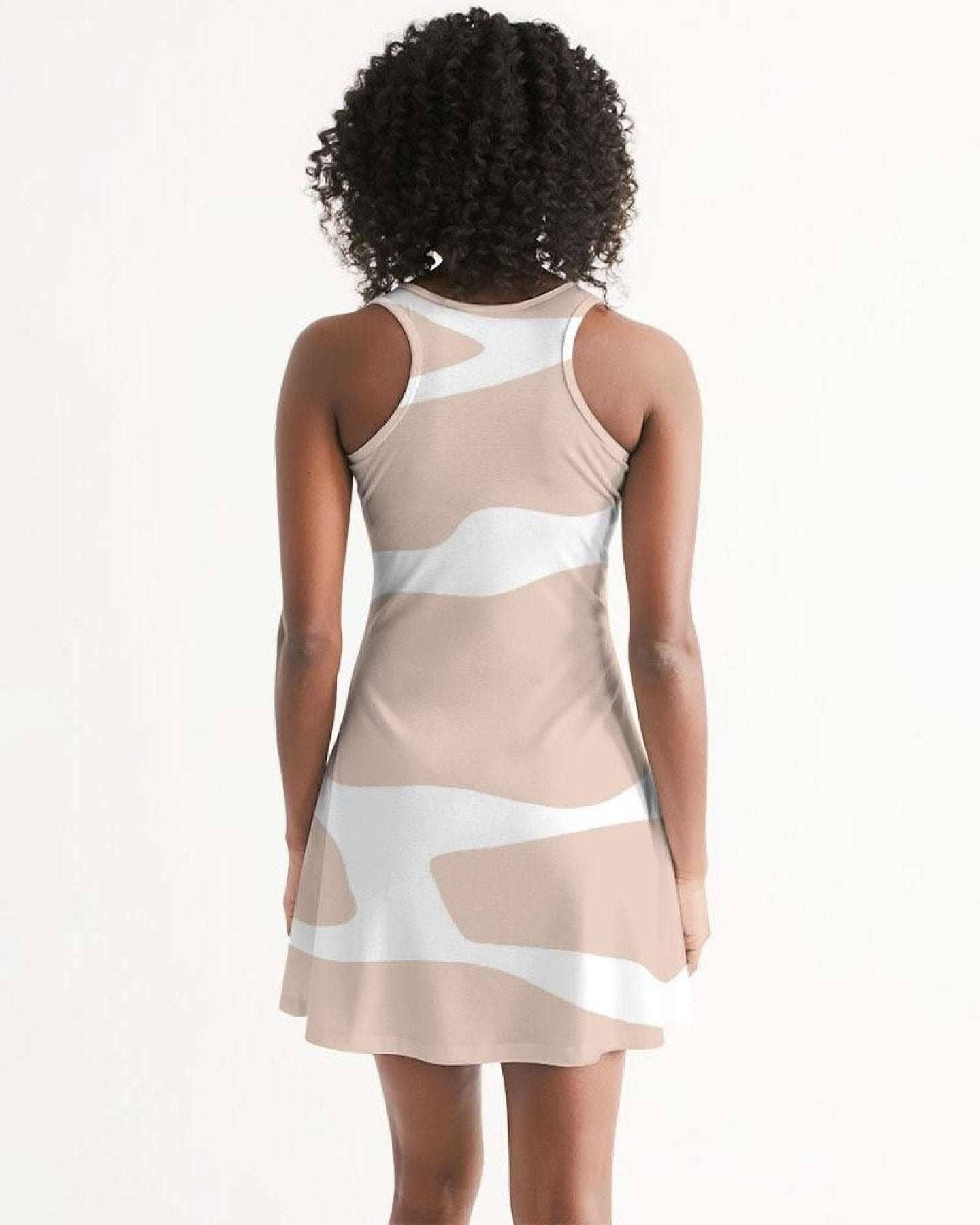 Womens Dress - Peach and White Harmony Style Racerback Dress Activewear Grey Coco 