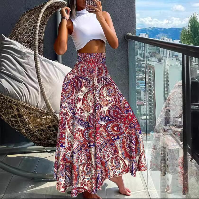 Women's Long Skirt Beach Boho Print Skirts for Women eprolo 