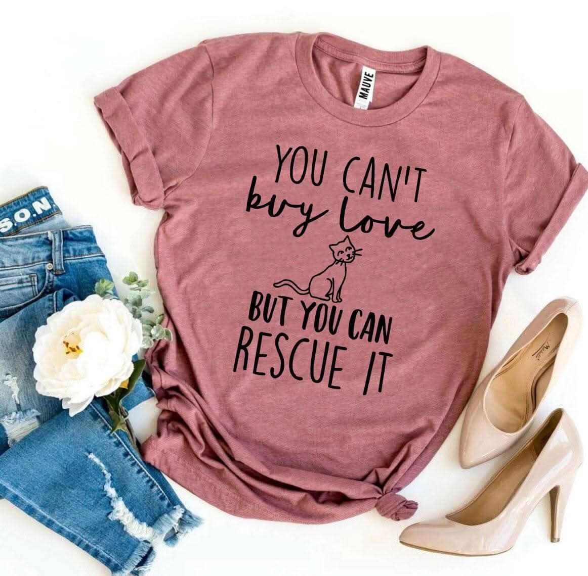 You Can’t Buy Love But You Can Rescue It T-shirt T-shirts Agate 